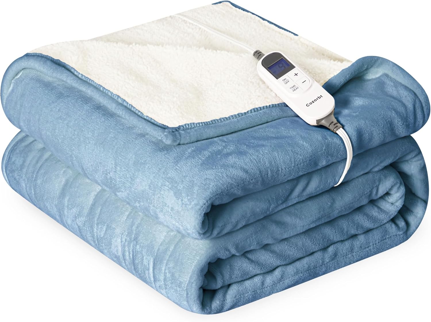 Cozorbt Electric Blanket 50x60 Soft Flannel & Sherpa Warmth
