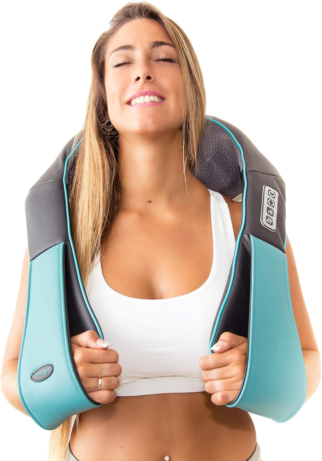InvoSpa Shiatsu Neck and Back Massager with Heat for Relief
