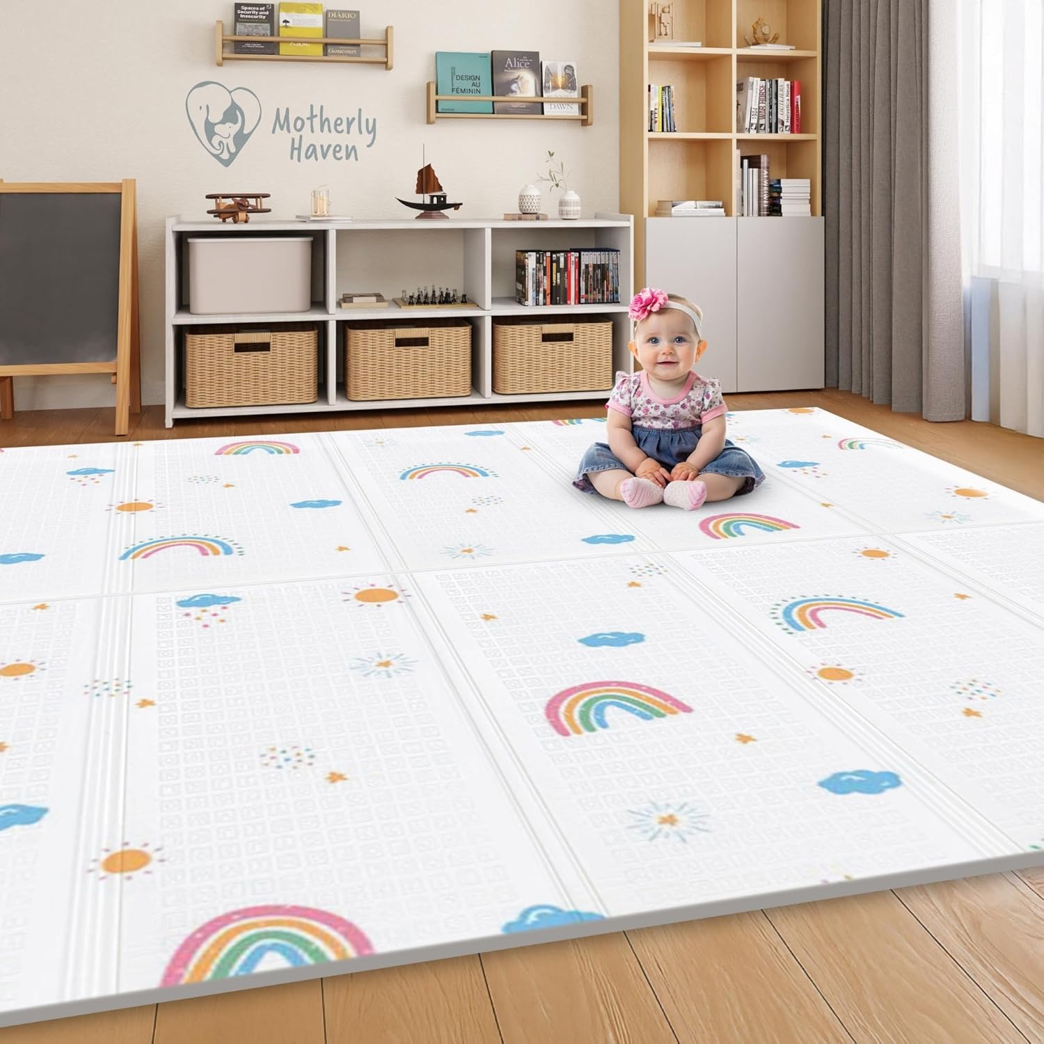 79x71 Foldable Baby Play Mat for Floor - Extra Large Foam Mat