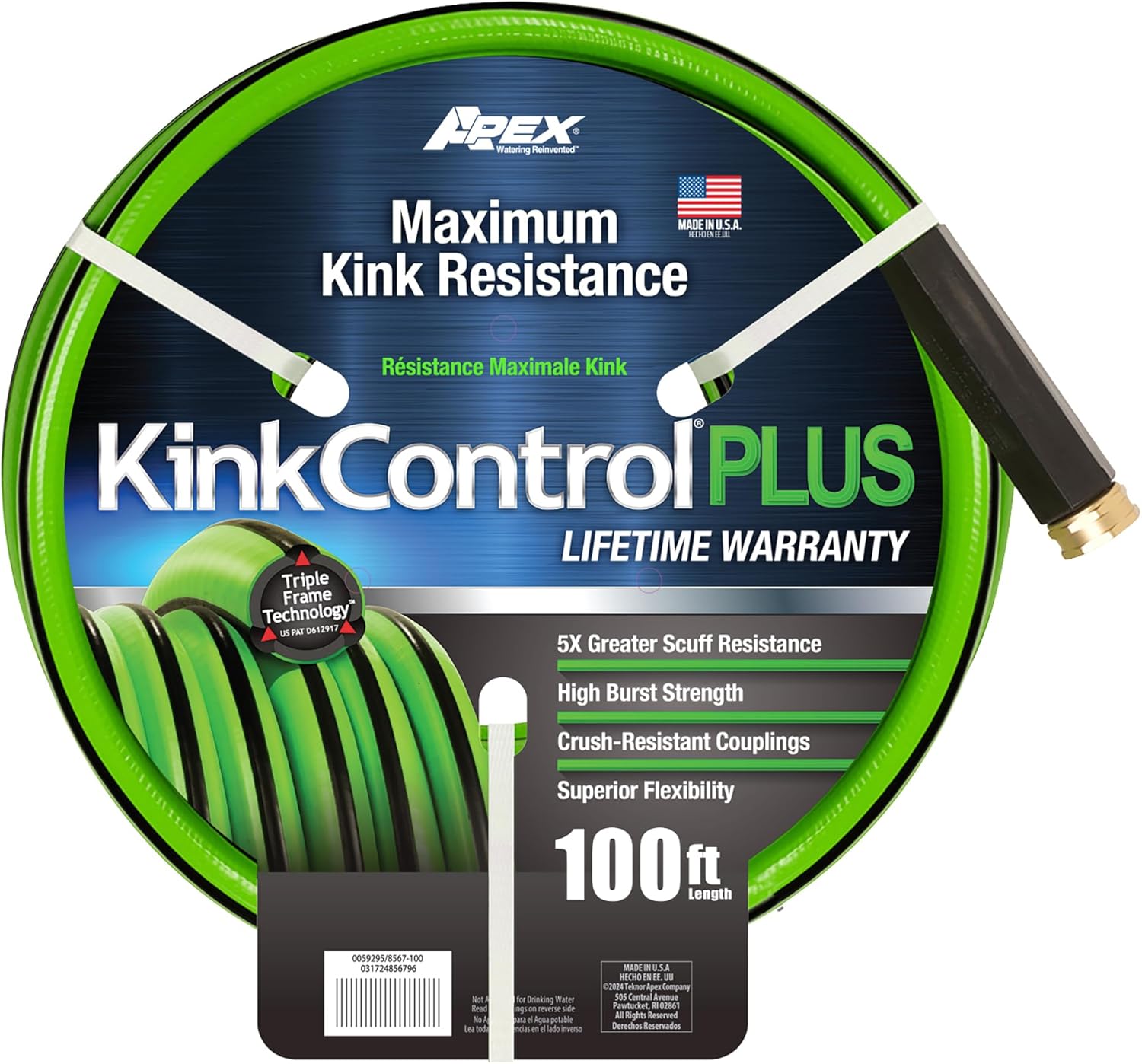 Kink Control Plus Water Hose 100ft - Heavy Duty Flexibility