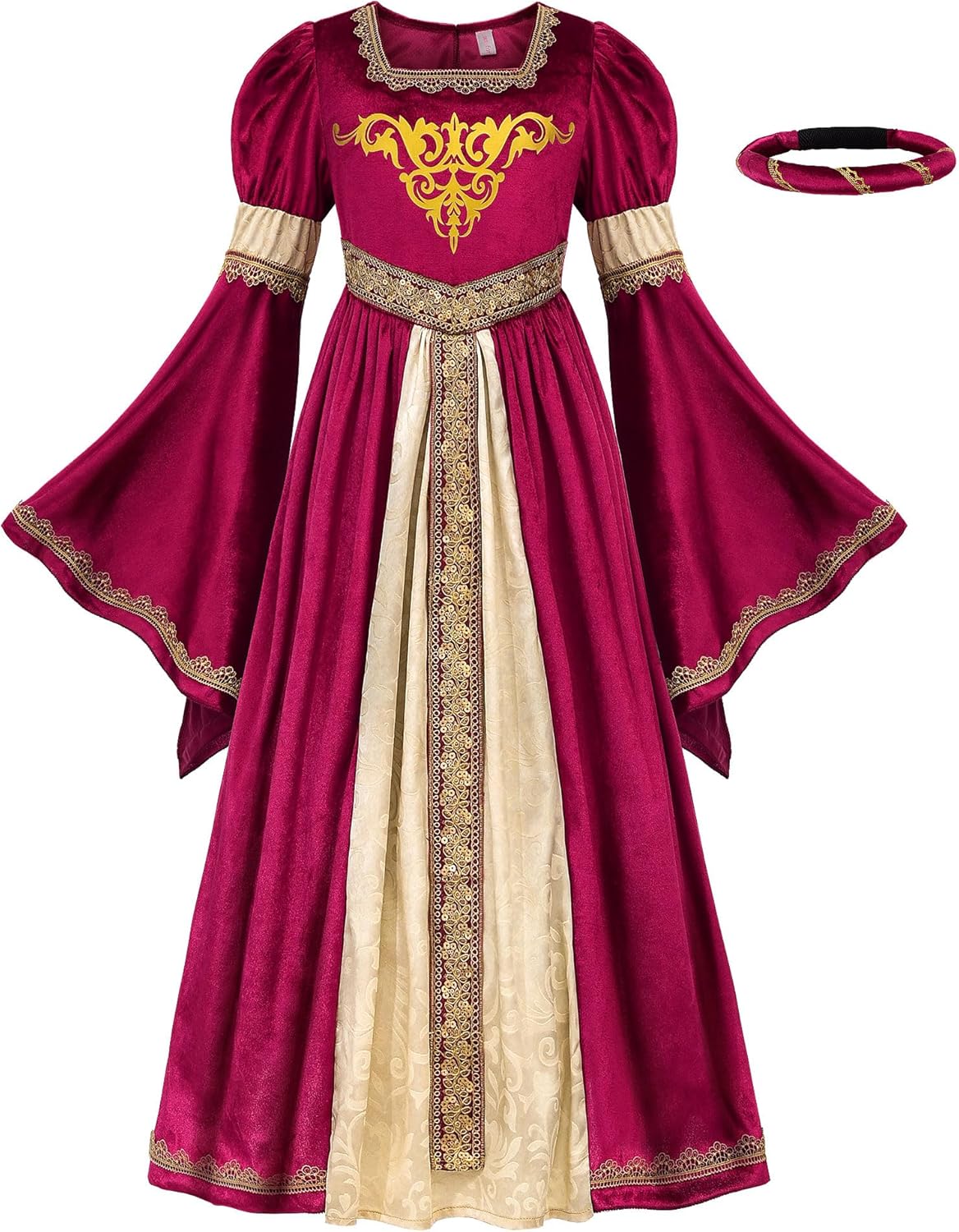 ReliBeauty Medieval Princess Costume for Girls - Perfect for Parties