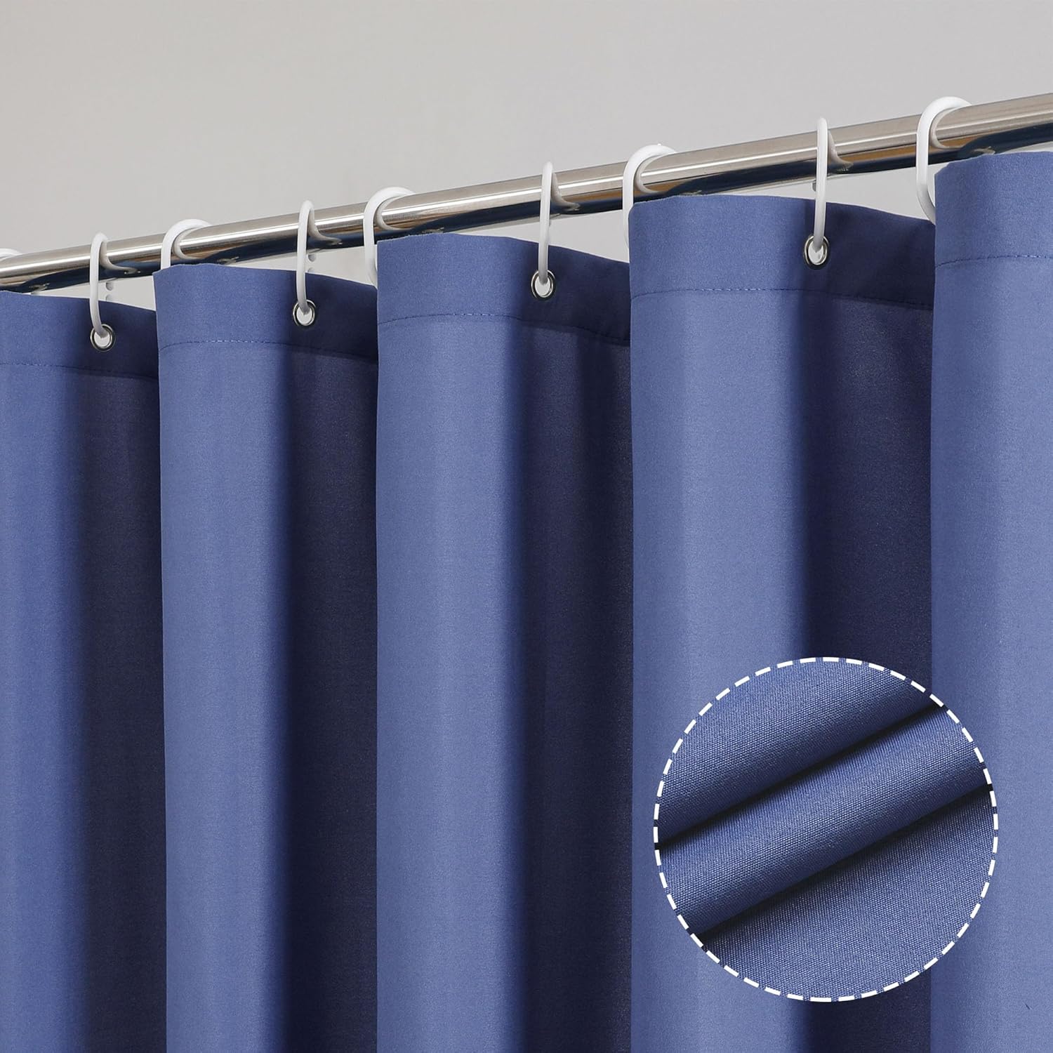 Royal Blue Fabric Shower Curtain Set