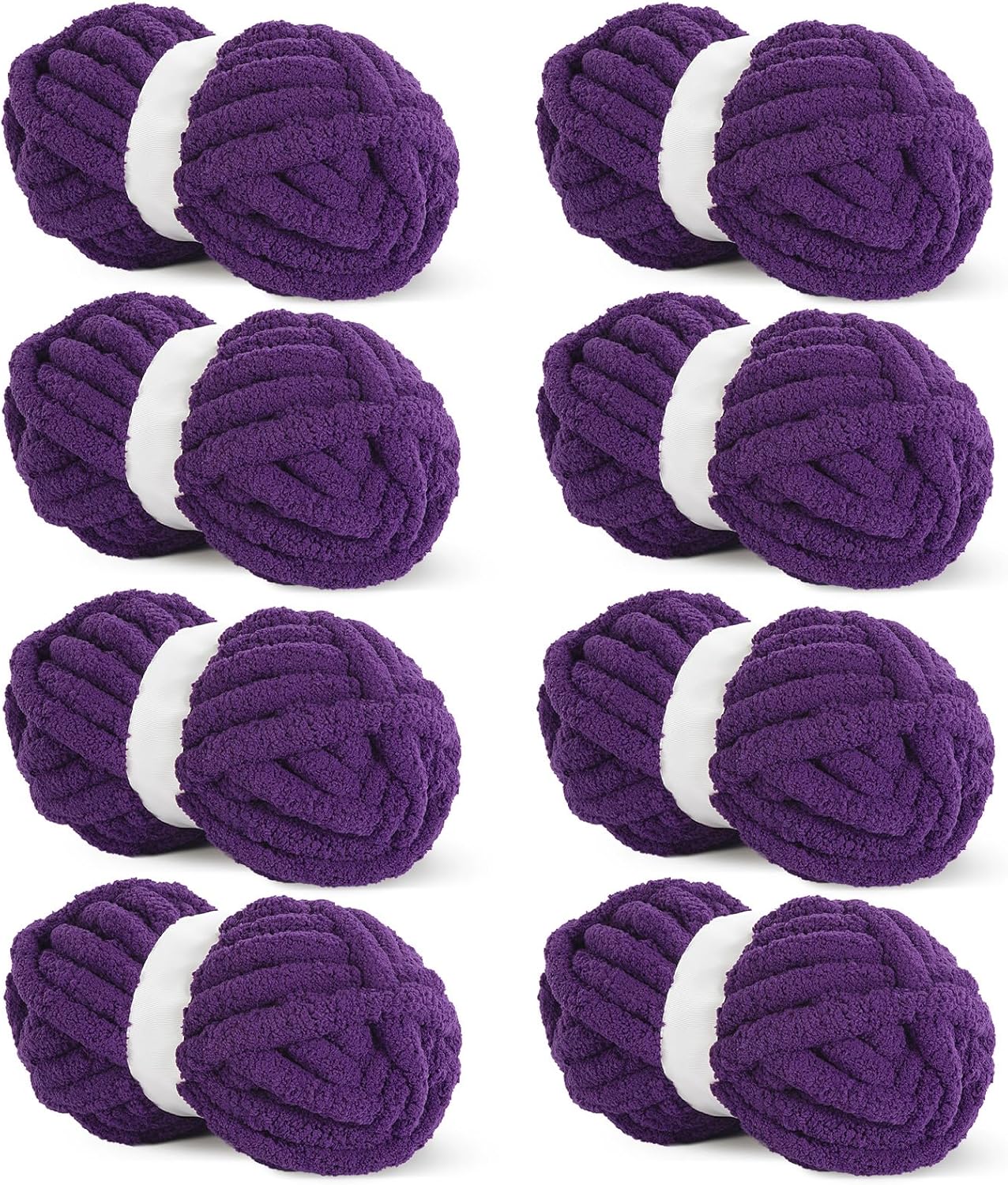 HOMBYS Dark Purple Chunky Chenille Yarn for Cozy Knitting Projects
