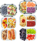 2 & 3 Compartment Meal Prep Containers - Glass Food Storage Bento Box