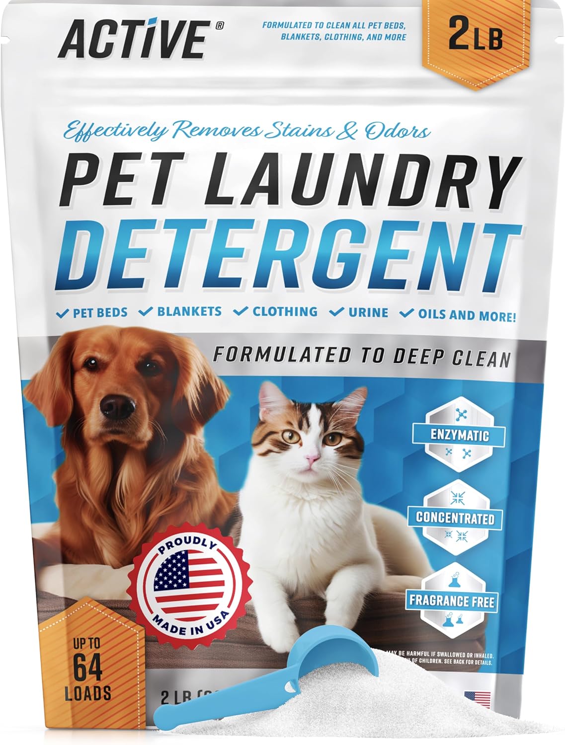 Pet Odor Eliminator - ACTIVE Enzyme Powder for Deep Cleaning