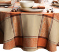Autumnal Harvest Jacquard Woven Cotton Tablecloth 60in x 84in Oval