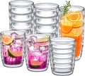 Insulated Plastic Tumblers Set of 6 - Double-Wall Clear Tumblers