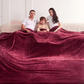 Oversized King Fleece Blanket 120x138 in - Extra Large Soft Throw