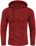 Mens Knit Pullover Hoodies Turtleneck Sweater - Slim Fit Comfort