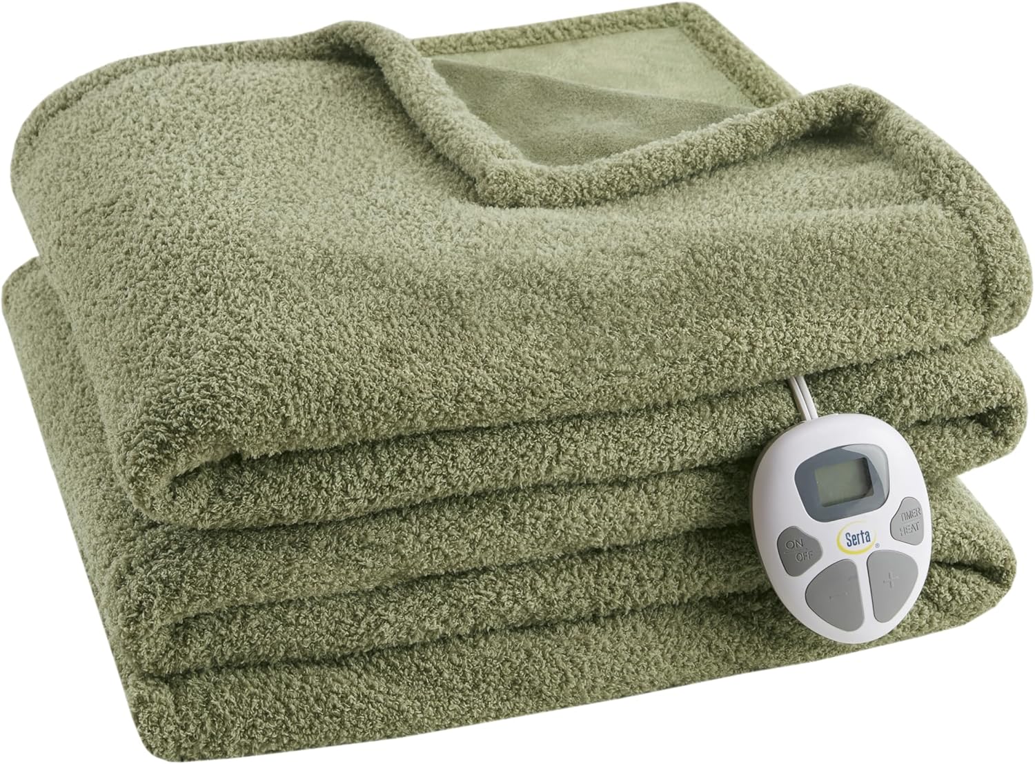 Serta Heated Blanket Twin Size - Soft, Warm, Fuzzy Comfort