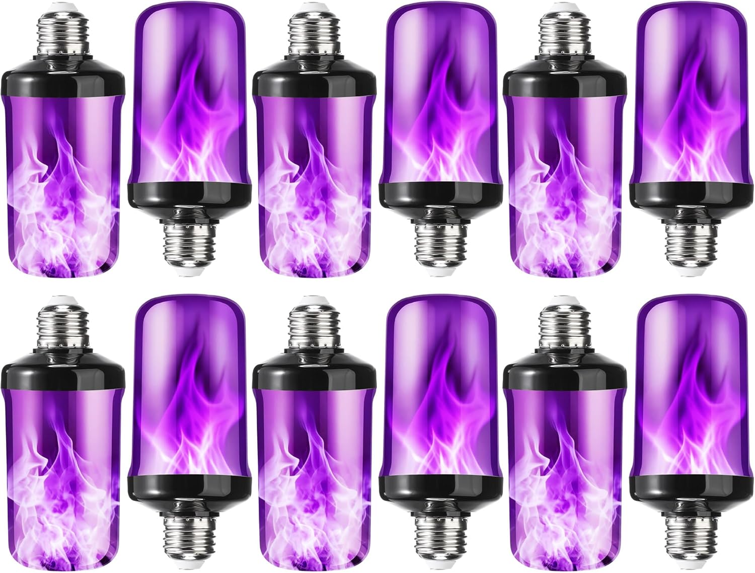VIHOSE 12 Pcs Flickering Light Bulbs for Halloween Decor