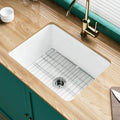 White Undermount Kitchen Sink 24 in - Deep Fireclay Single Bowl