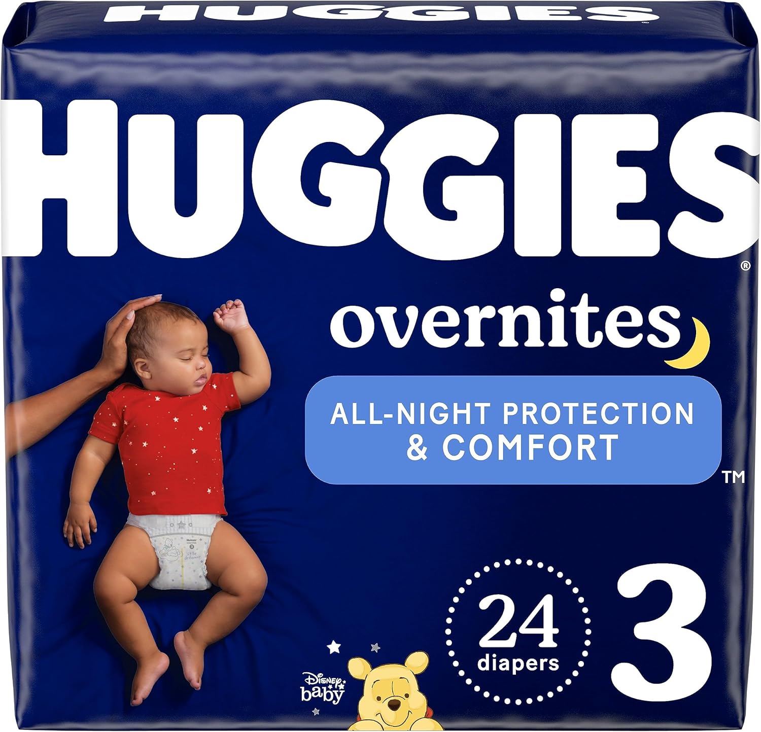 HUGGIES Nighttime Baby Diapers: 12-Hour Dryness, Size 3