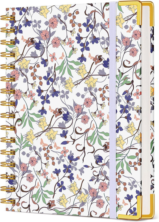 Stylish A5 Hardcover Journal, 160 Pages, 100 GSM Paper, Purple Floral