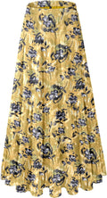 Women's Chiffon White Flowy Maxi Skirt - Elastic Waisted Pleated chart