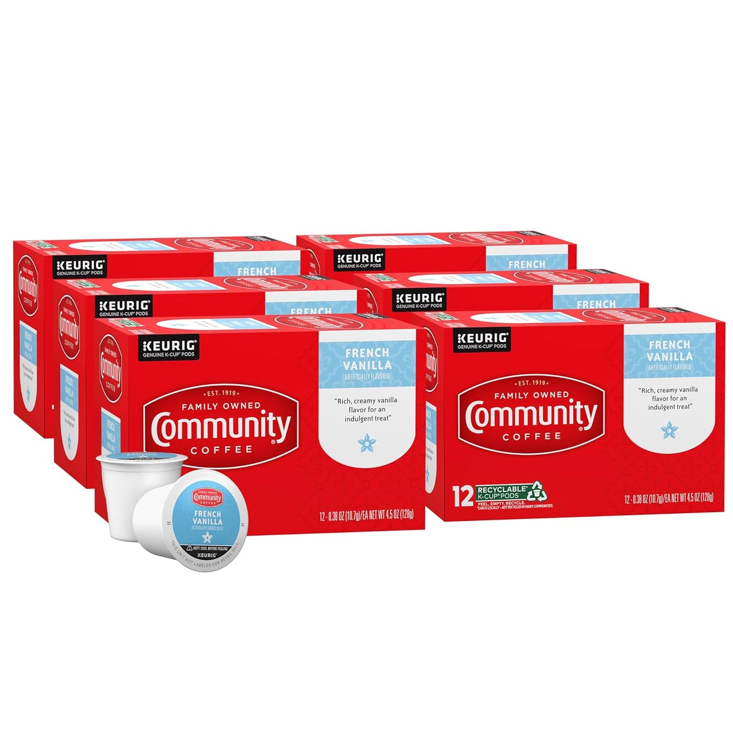 Community Coffee French Vanilla Pods - Indulgent Flavor in K-Cups