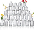 Glass Bud Vase Set of 30 Small Flower Vases - Vintage Clear