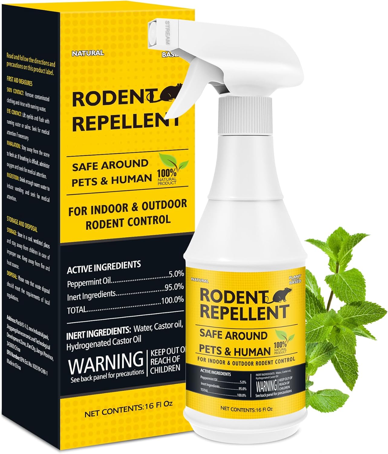 BugBai Peppermint Oil Rodent Repellent - Pet Safe Power
