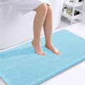 OLANLY Bathroom Rug 44x24 in Sky Blue - Soft Absorbent Chenille