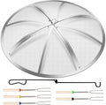 Fire Pit Spark Screen 30 in Round Mesh Cover - Heavy Duty Protector