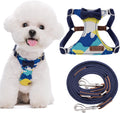 No Pull Small Dog Harness Suede Bow Navy S - Lightweight Vest
