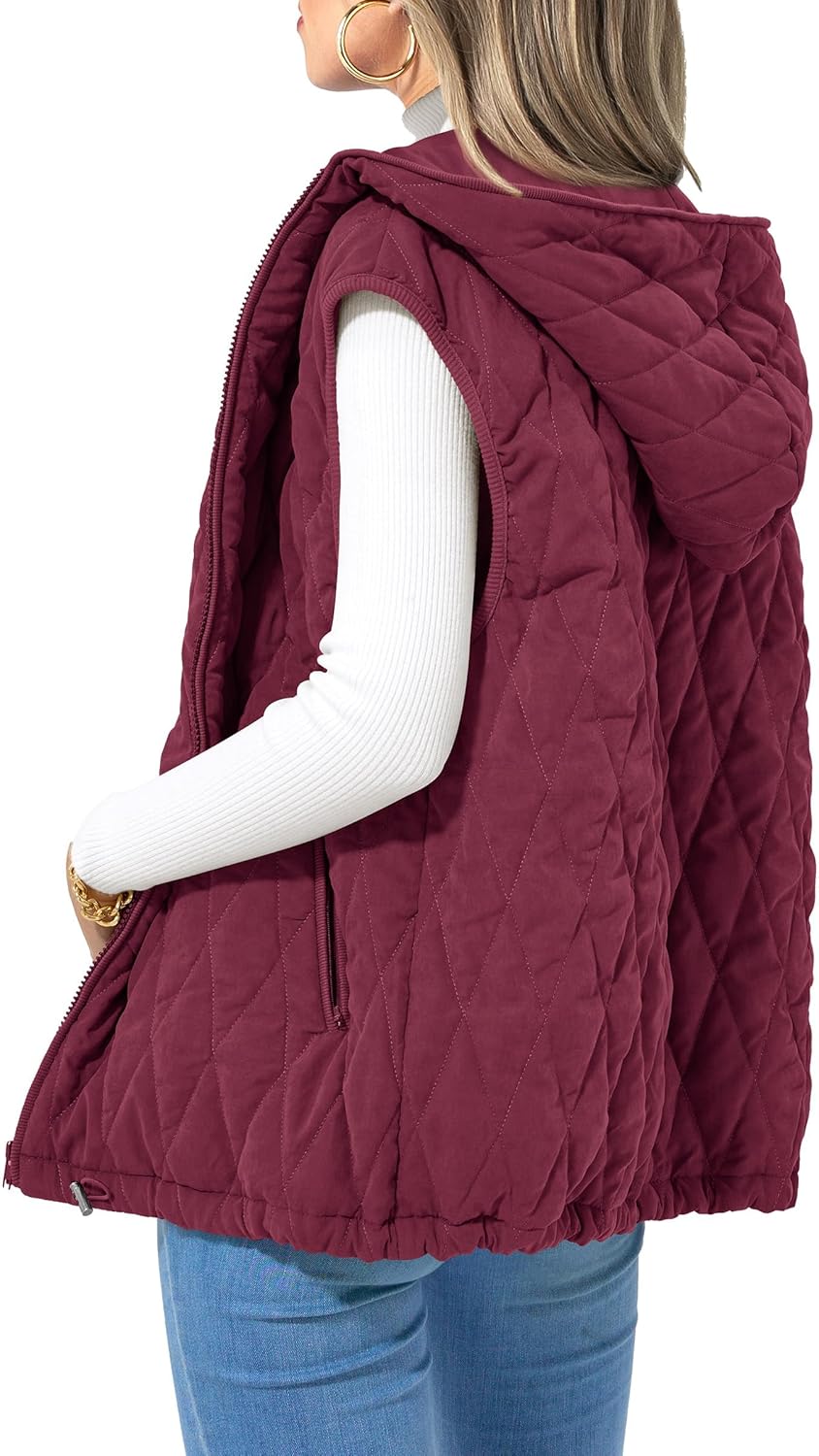 PRETTYGARDEN Women's Casual Sleeveless Hooded Zip Up Jacket