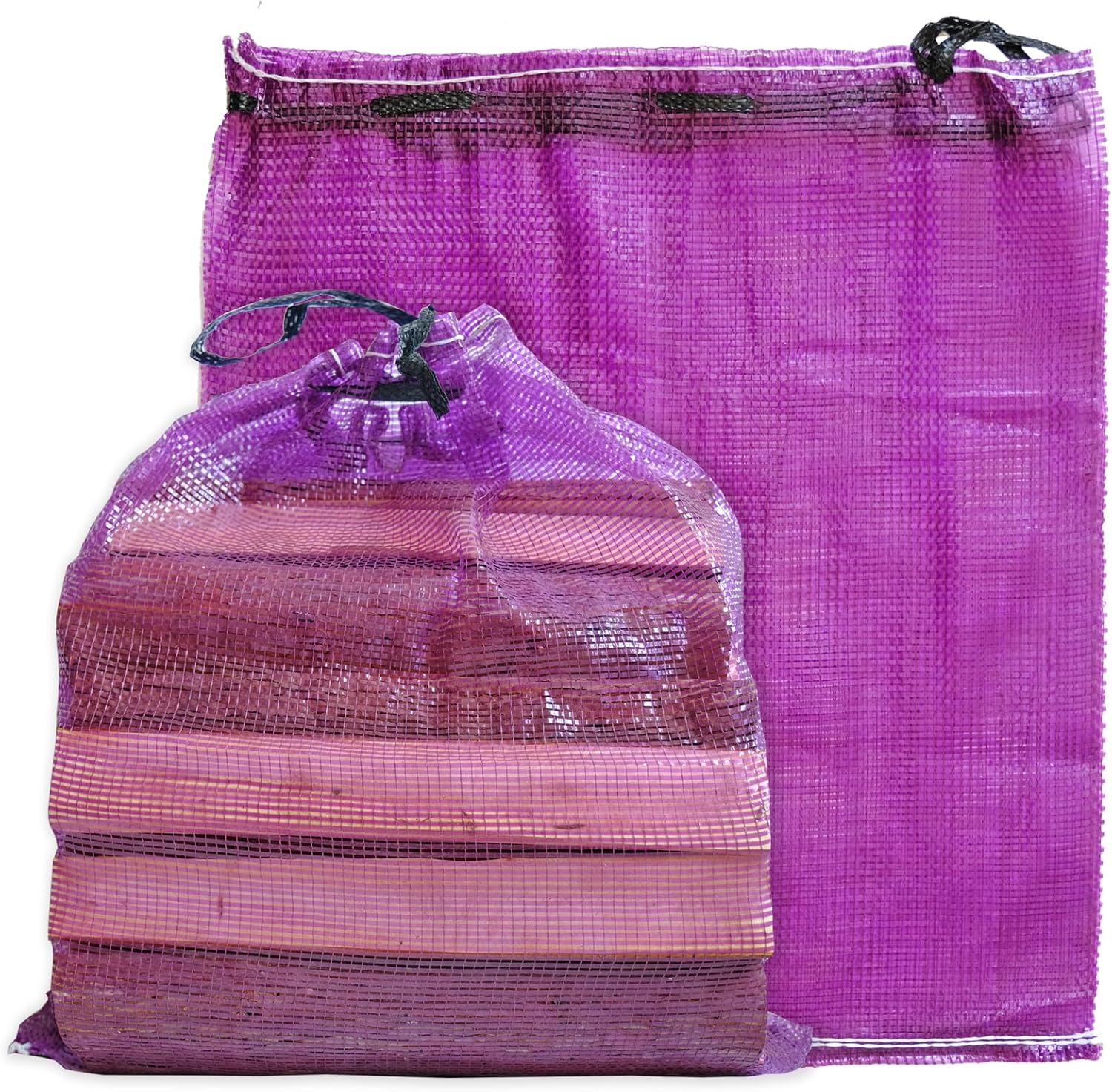 Mesh Firewood Bags for Selling and Storage - 150 Pack