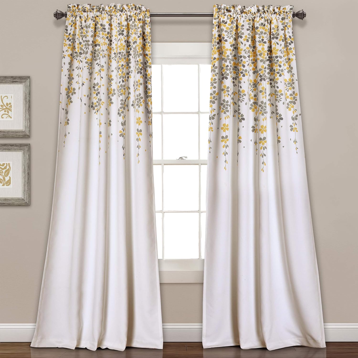 Chic Floral Curtain Panels Draping Elegance