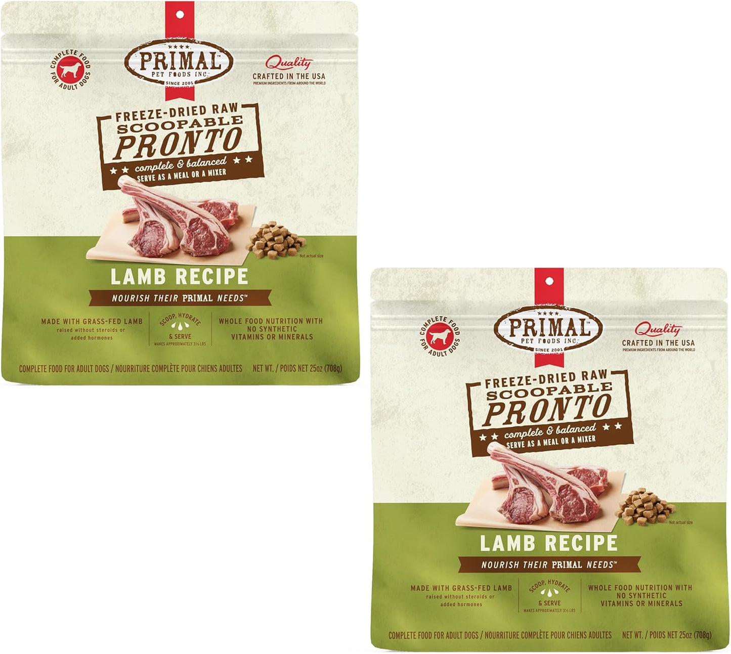Primal Freeze Dried Dog Food Pronto Mini Nuggets Lamb 25 oz