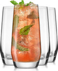 JoyJolt Gwen 18.5 oz Highball Glasses - Lead-Free Crystal Glass Set