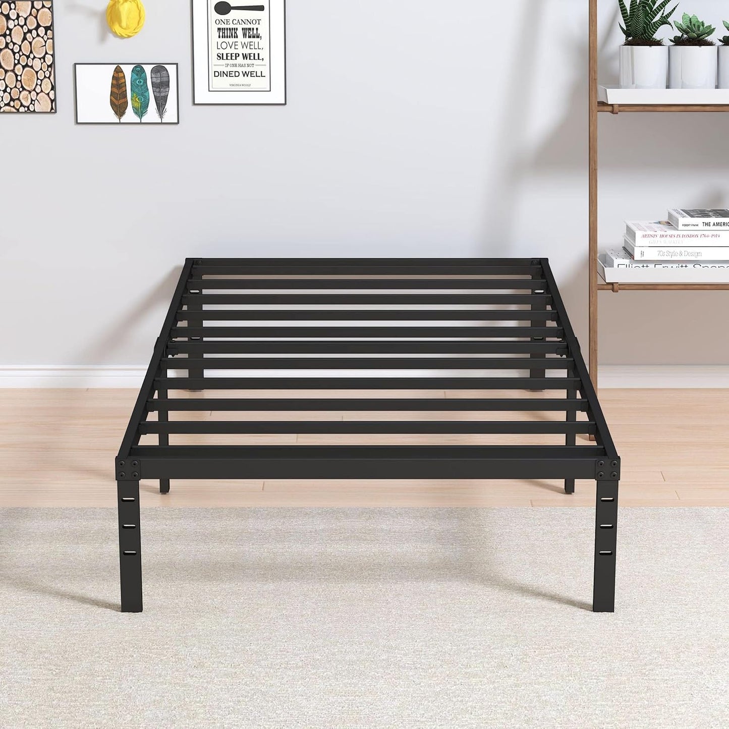 Heavy Duty Twin Bed Frame No Box Spring Needed for Comfort