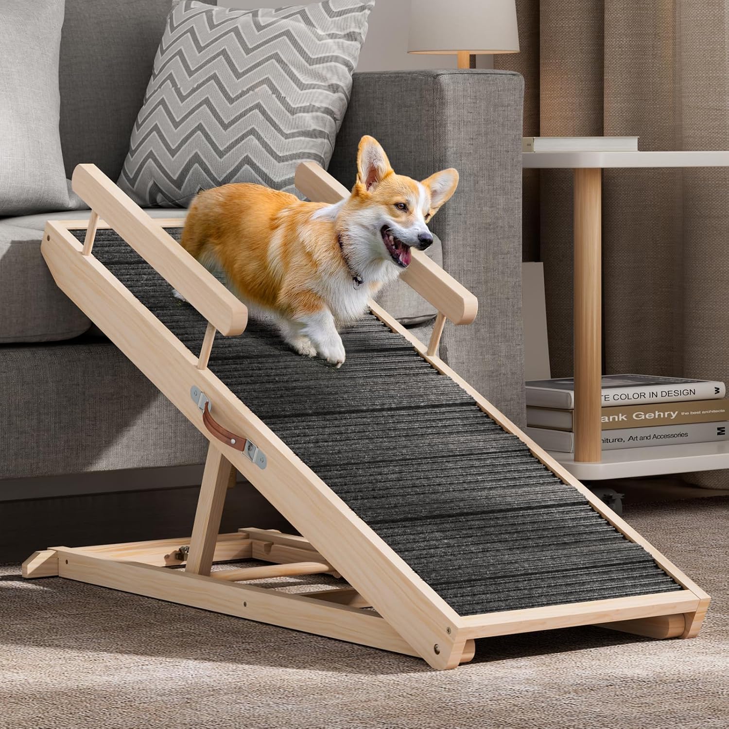 Adjustable Dog Ramp for Bed, Couch, and Car - 44.48in Long