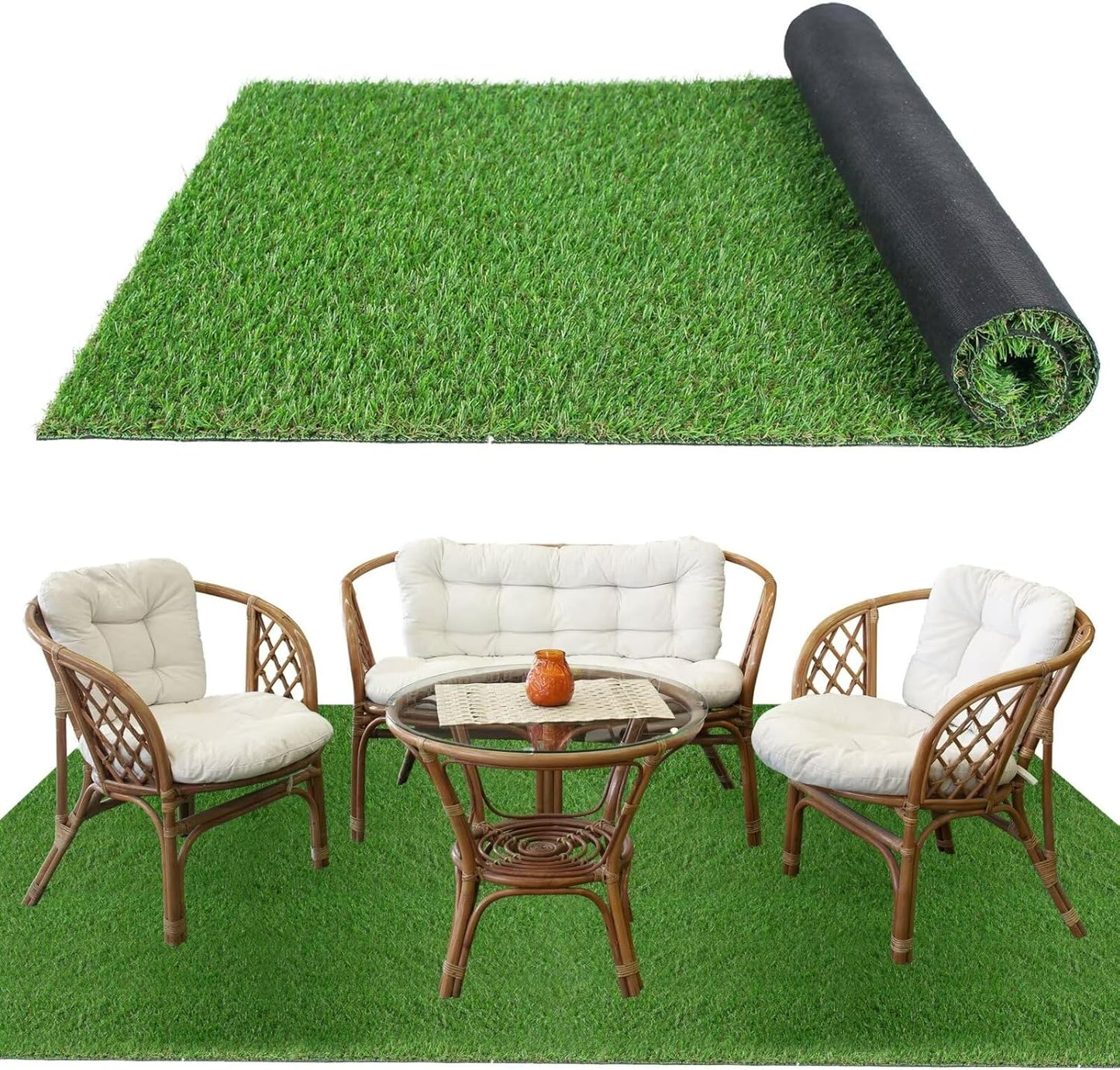XLX TURF Indoor Outdoor Fake Grass Rug for Pets and Decor