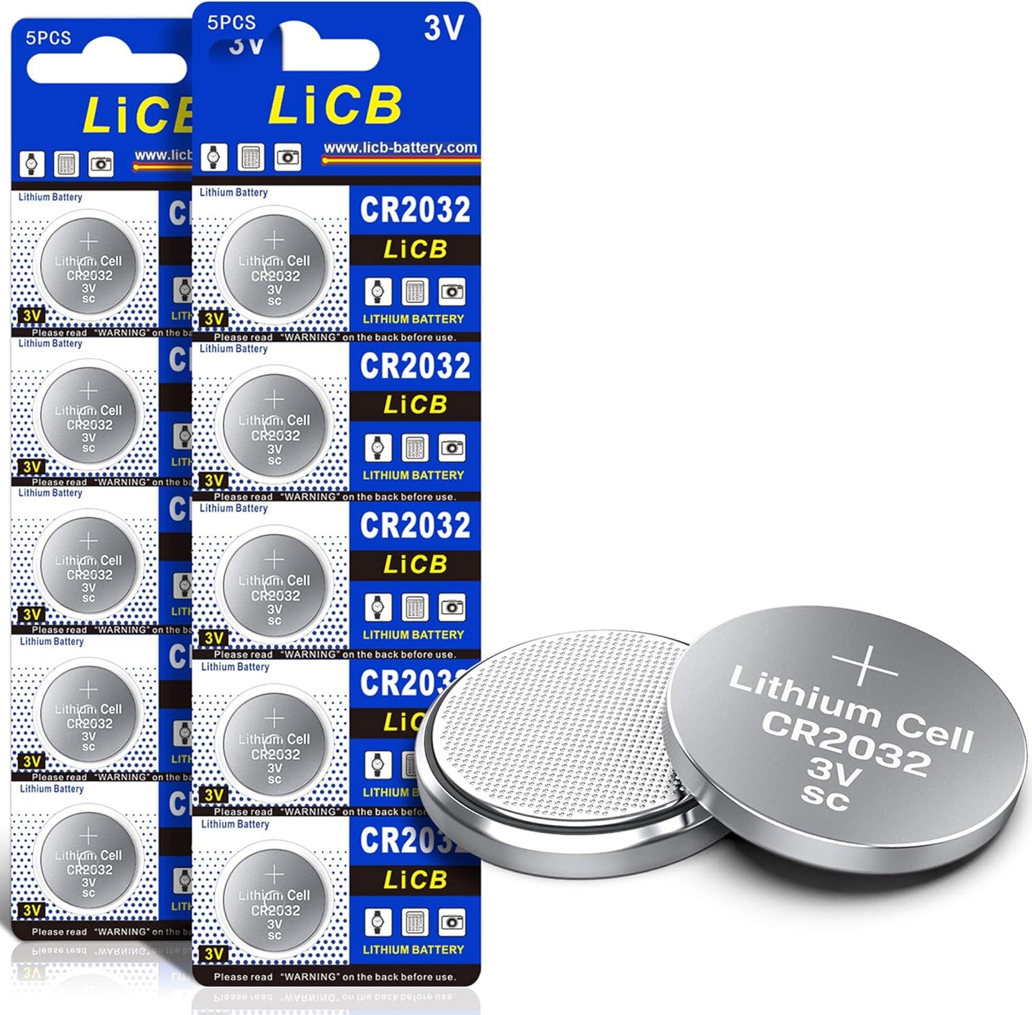 Long-Lasting LiCB CR2032 3V Battery x10