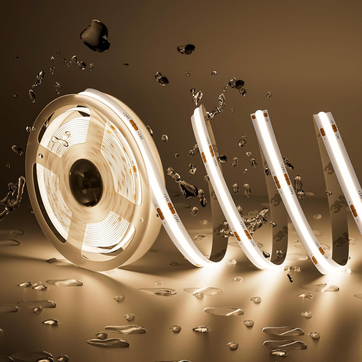 PAUTIX COB LED Strip Light 32.8ft Waterproof Natural White 4000K
