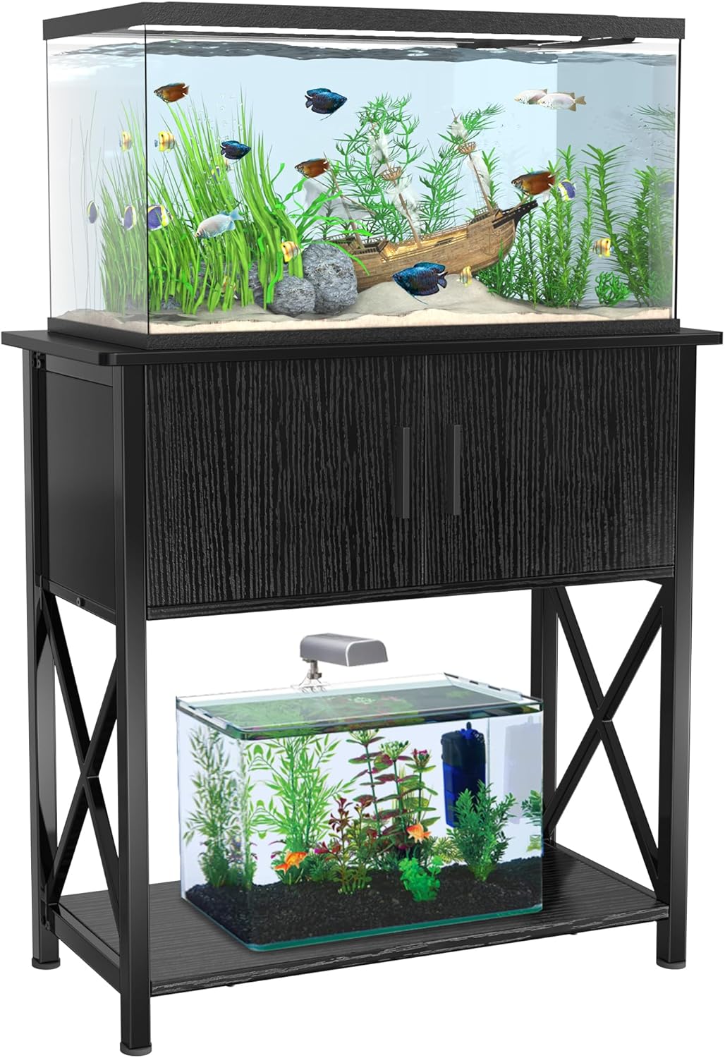 29 Gallon Aquarium Stand with Cabinet Storage for Fish Tanks