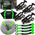 Car Tie Down Straps 2in x 8ft 4-Pack - Heavy Duty Wheel Lasso