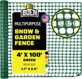 BOEN 4 ft x 100 ft Green Temporary Fencing - Reusable Mesh Barrier
