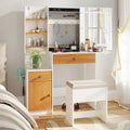 Redkey Makeup Vanity Desk with Lights - Vanity Mirror with Desk