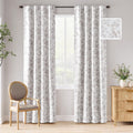 jinchan 95% Blackout Floral Curtains 84 in - Rustic Taupe Panels