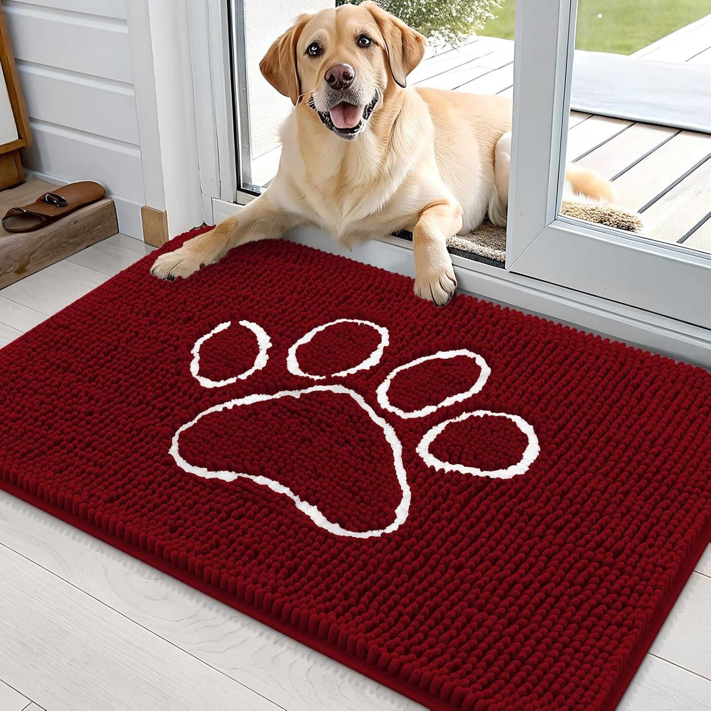 OLANLY Ultra Absorbent Chenille Dog Mat for Muddy Paws 36x24