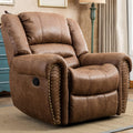 CANMOV Nut Brown Leather Recliner - Classic Comfort