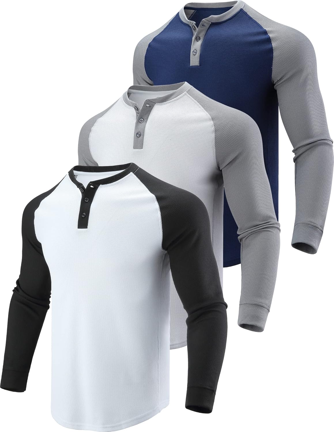 Mens Waffle Henley Thermal Long Sleeve Shirts for Every Season
