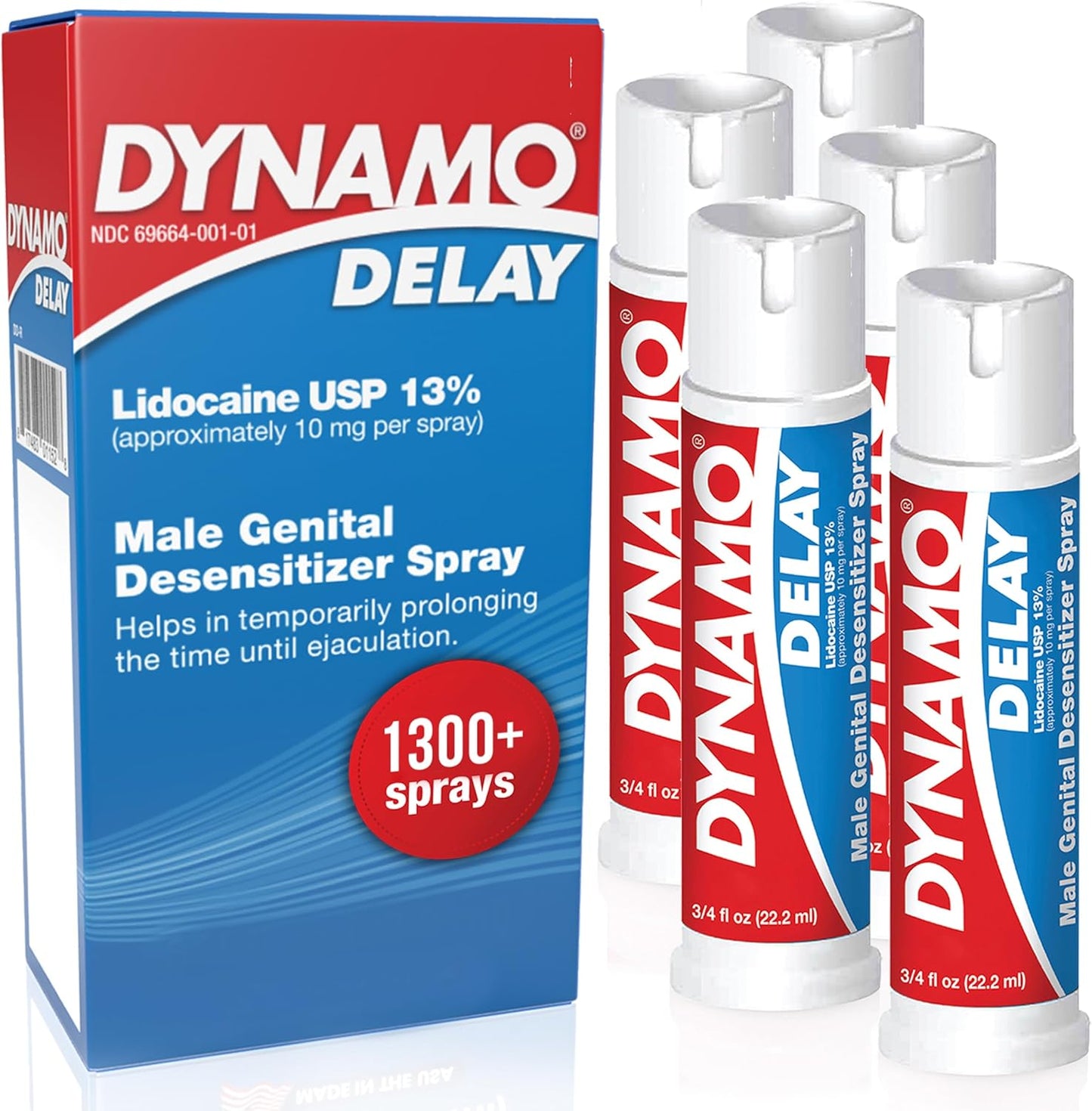 Dynamo Delay Spray for Men with 13% Lidocaine for Lasting Control
