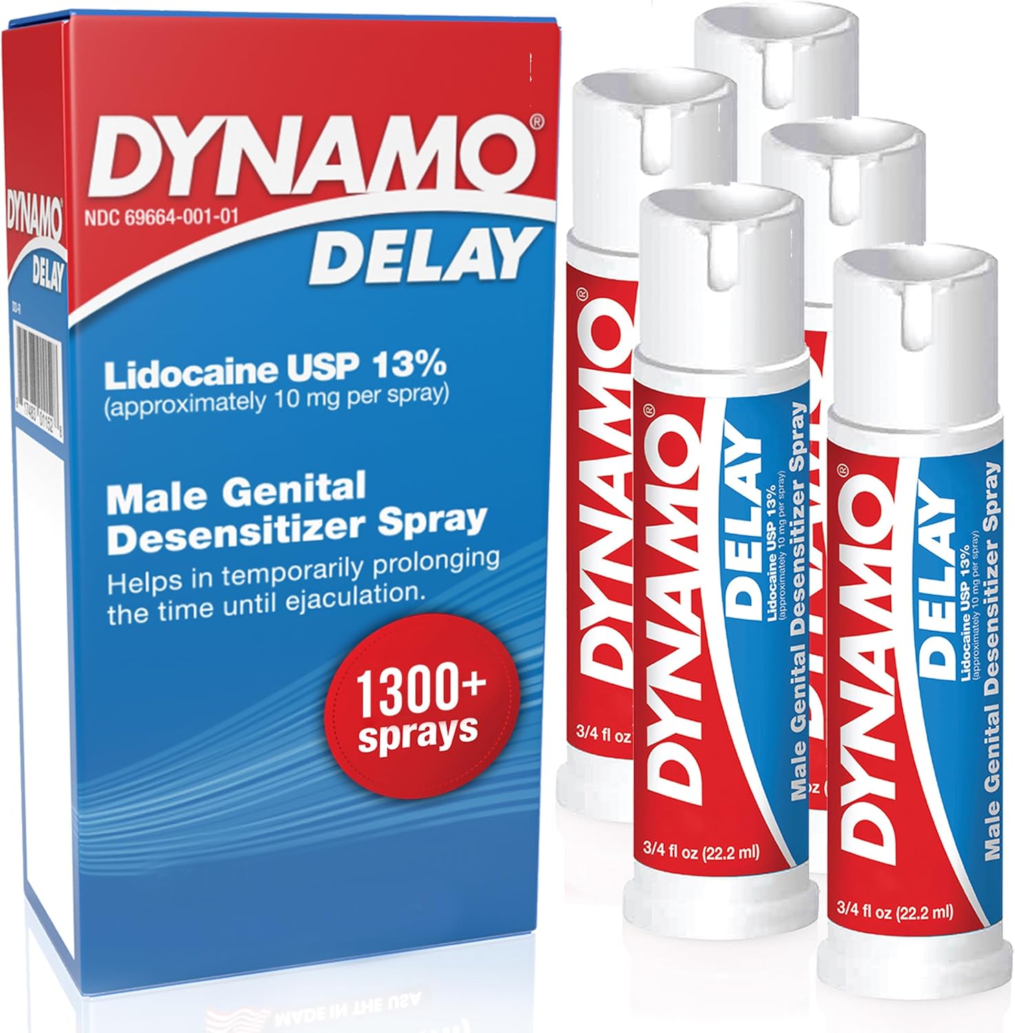 Dynamo Delay Spray for Men with 13% Lidocaine for Lasting Control