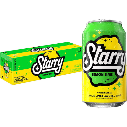 Refreshing Starry Lemon Lime Soda, 12-Pack