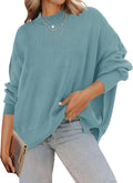 ZESICA Women's Fall 2025 Ribbed Knit Oversized Pullover - Cozy Chic