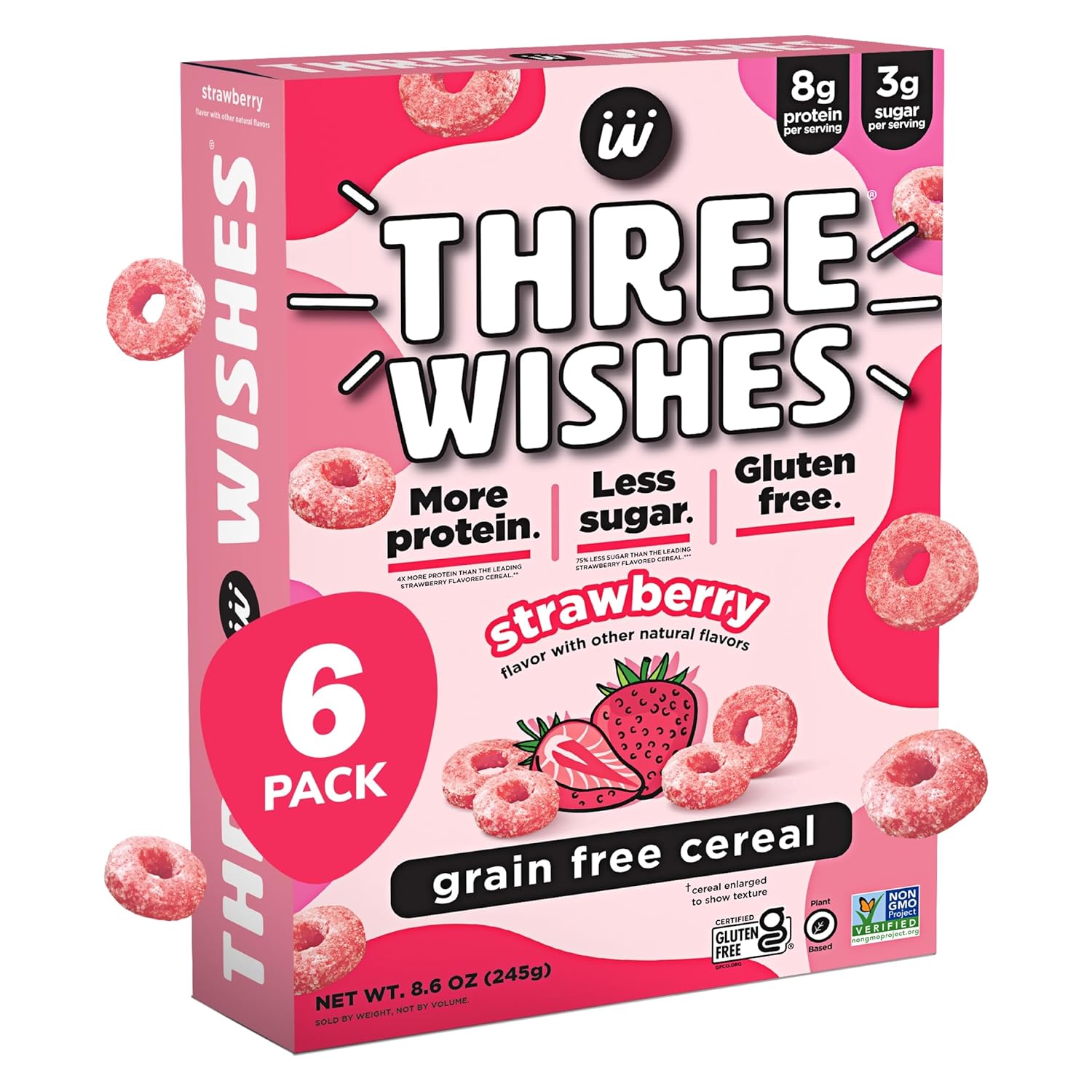 Three Wishes Grain-Free Strawberry Cereal - Healthy & Delicious