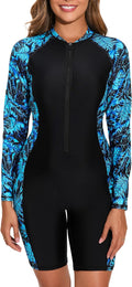 Halcurt Women's Boyleg One Piece Rash Guard with UPF50+ - Modest Swim