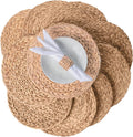13.8ft Round Placemats Set of 10 - Boho Rattan Woven Table Mats